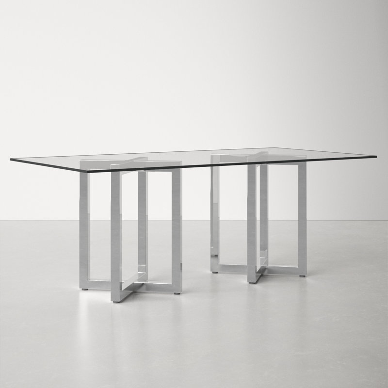 Dern 78" Glass Dining Table