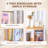 Rotating Bookshelf, 360 Degree Revolving Bookcase, 4-Tier Spinning Bookshelf, Clear Acrylic & Solid Wood Rotating Bookcase For Kid’s Playroom, Bedroom And Living Room, Square