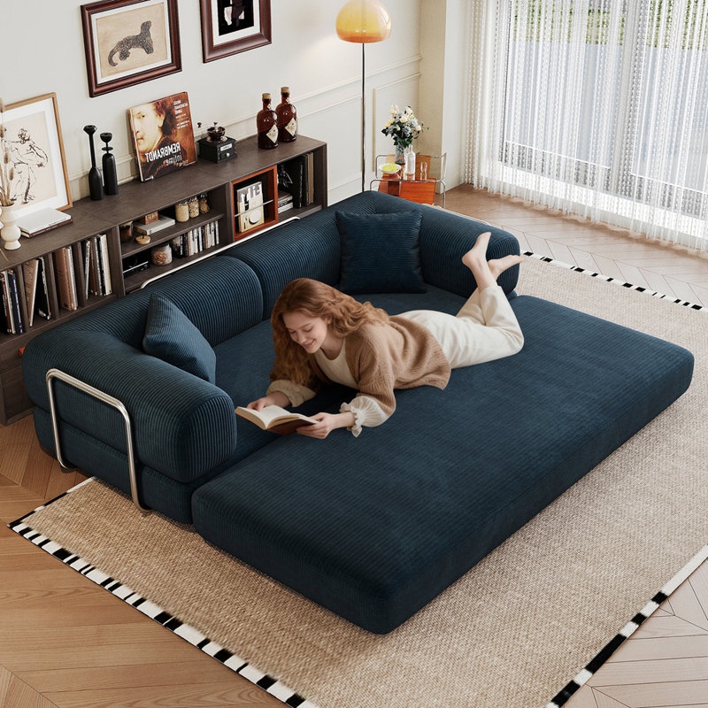 Loveseats Boneless Modular Sectional Sofa, Blue