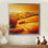«Countryside Golden Hour Over The Hills III», art mural paysages