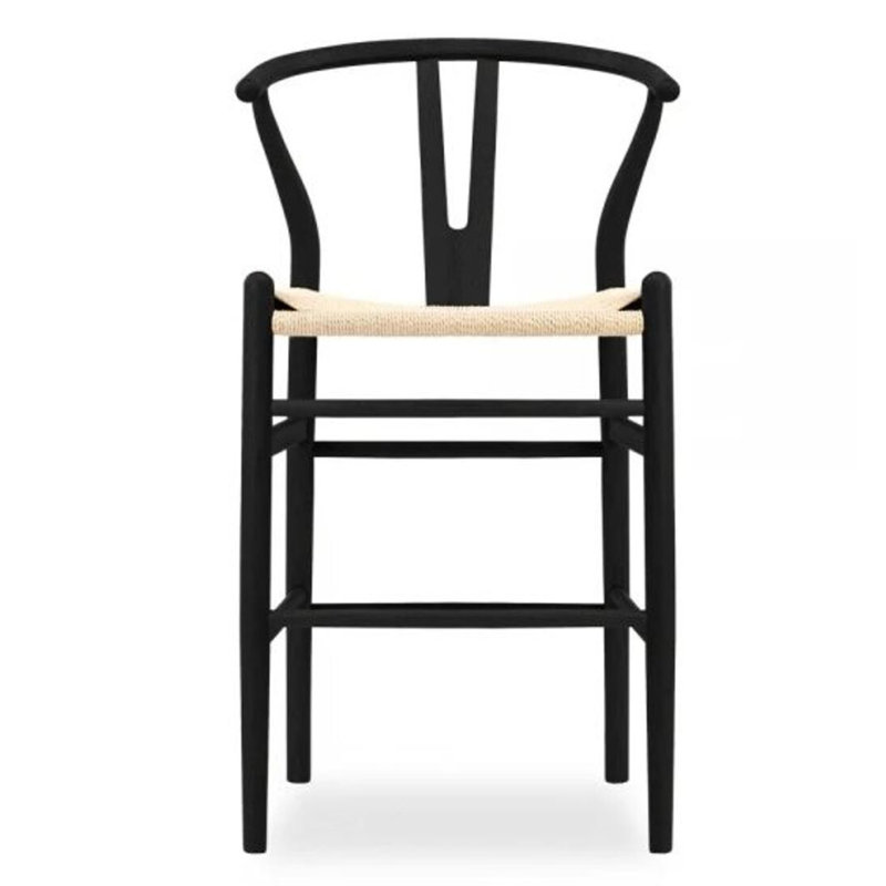 Uyuni Solid Wood Stool, Black