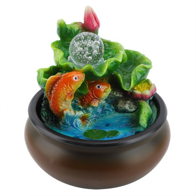 Fontaine de table, cascade intérieure, étang à poissons, boule tournante, méditation, dispositif de relaxation de l'eau pour le bureau personnel