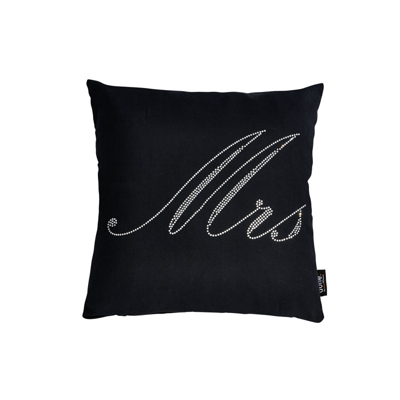 Stone Square Throw Cushion, Black/Silver