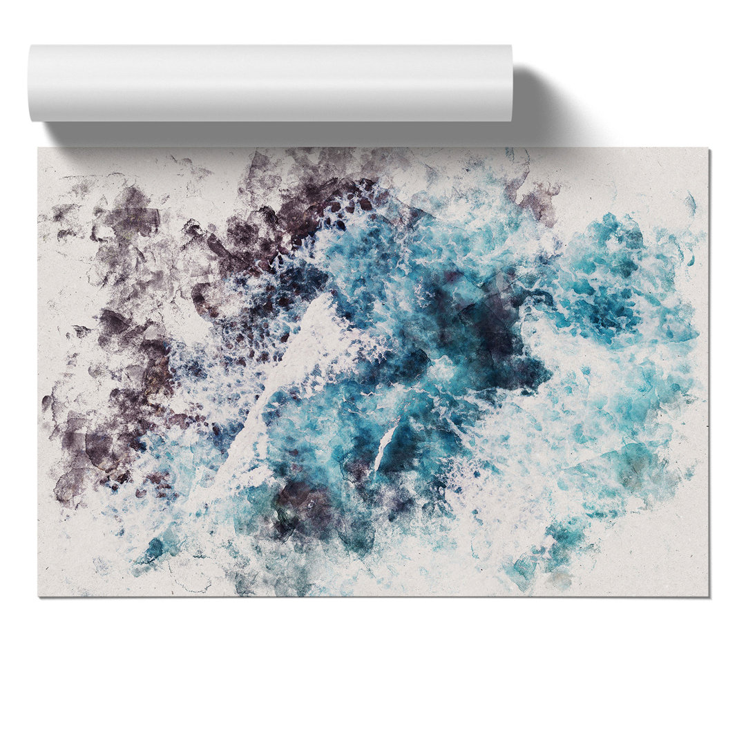 Ocean Waves in Wollongong Australia Watercolour - Frameless Print