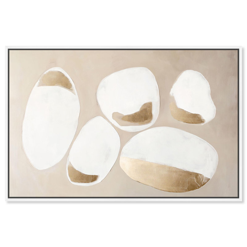 Abstrait texturé sur toile G Caired Cairn II, H 37 po x l 55 po, Cadre flottant blanc