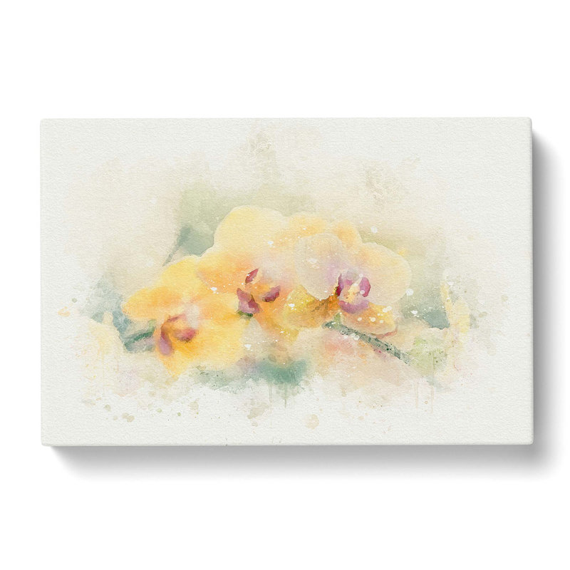 Yellow Orchids in Abstract - Wrapped Canvas, 60cm H x 91cm W x 3cm D