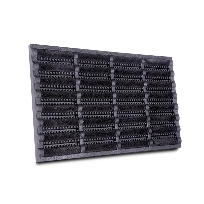 Hanse Home Non-Slip Indoor Outdoor Door Mat, Rectangle 40 x 60  cm, Black