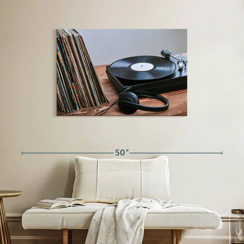 Vinyle et tourne-disque Abarca, H 26 po x l 39 po