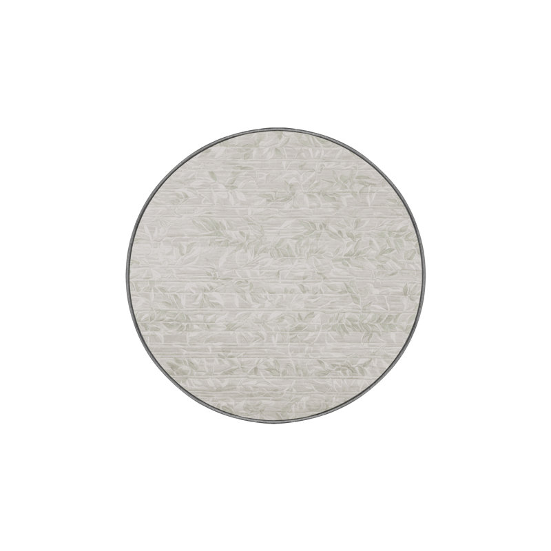 Tapis gris soyeux et moelleux, Rond 4 pi