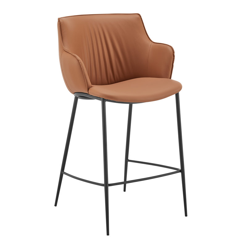 Tabouret de comptoir 25,5 po Krishaang, Caramel foncé