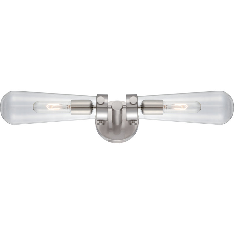 Éclairage de meuble-lavabo pour la salle de bain à deux lumières à intensité variable Edern, Nickel brossé