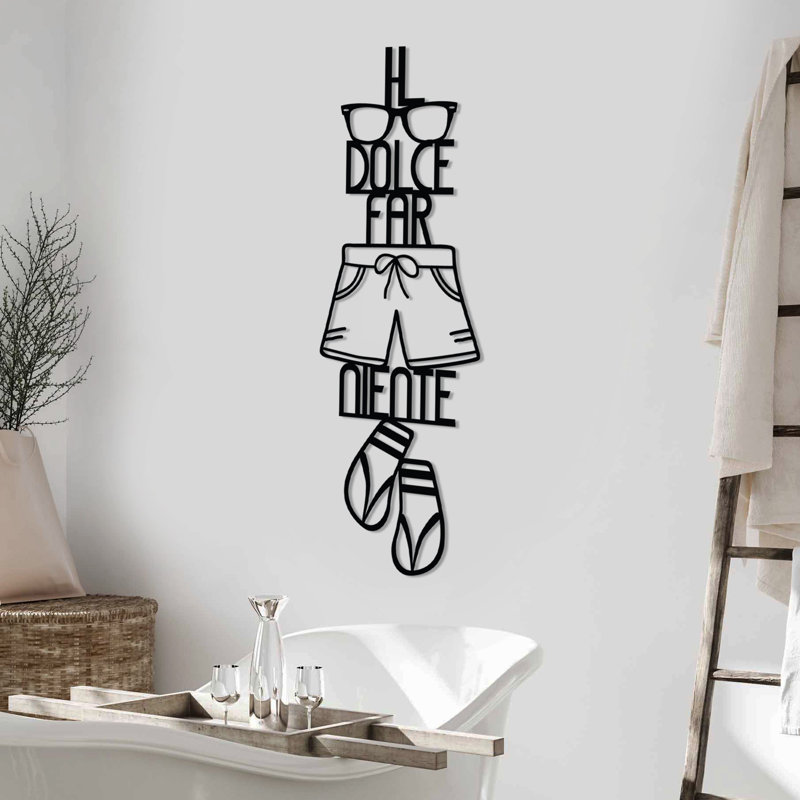Decorative Metal Wall Accessory, Black, 11.8 x 33.5 inches | 100% Metal, Thickness: 0.06 inches | Lightweight at 1.1 lbs | Perfect for Home Decor, Modern Aesthetic, and Stylish Wall Display