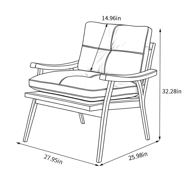 Chaise ergonomique en similicuir avec accoudoirs en bois, Cuir synthétique noir