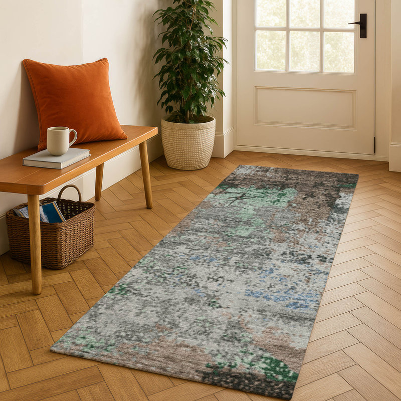 Premium Machine Washable Mayfield AMF1911 Abstract Rug, Runner 2'3" x 7'6"