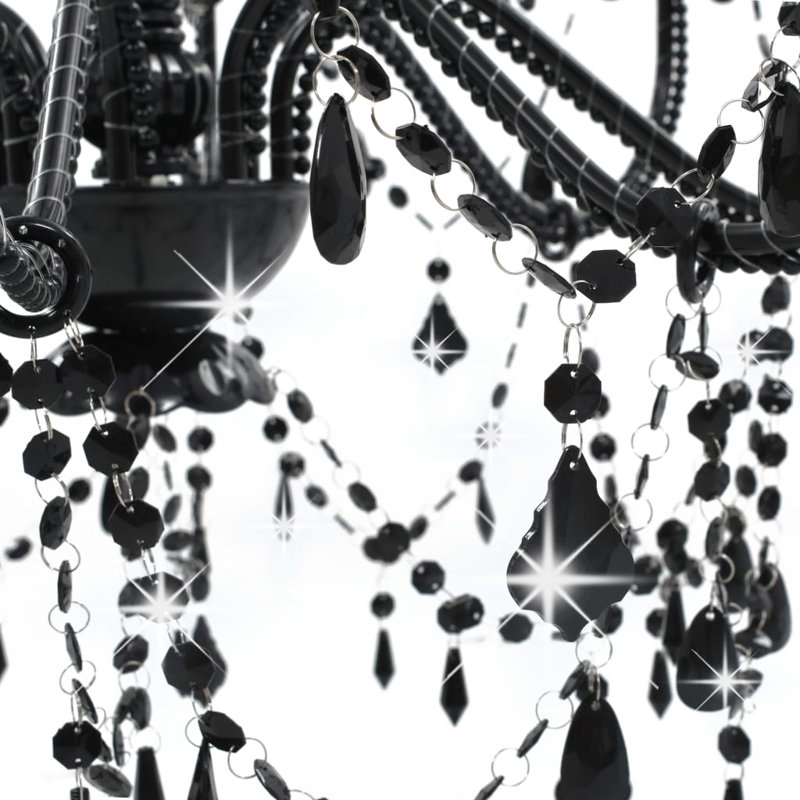 Cheever 8 - Light Candle Style Chandelier, Black