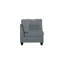 Salon modulaire moderne en L gris avec et chaises 6 et sans accoudoirs