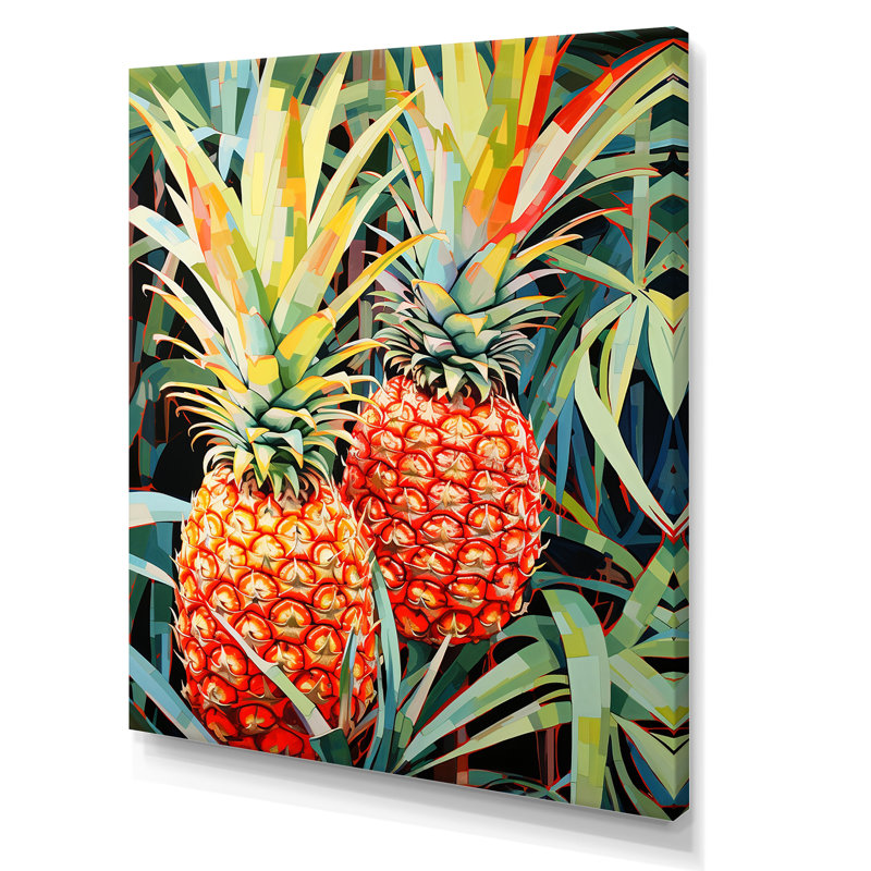 «Sunny Pineapple Serenade I», reproduction sur toile, Toile tendue, H 20 po x l 12 po x P 1 po