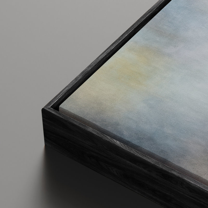 Framed Canvas Wall Art - Light Colour Abstract Landscape Wall Prints for Bedroom - 16"x24", 24", 24" H x 16" W, Black