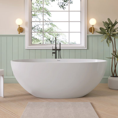 61'' X 29'' Freestanding Soaking Solid Surface Bathtub