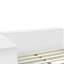Lit double en bois blanc avec garde-robe et bureau de rangement à 6 tiroirs-776099902