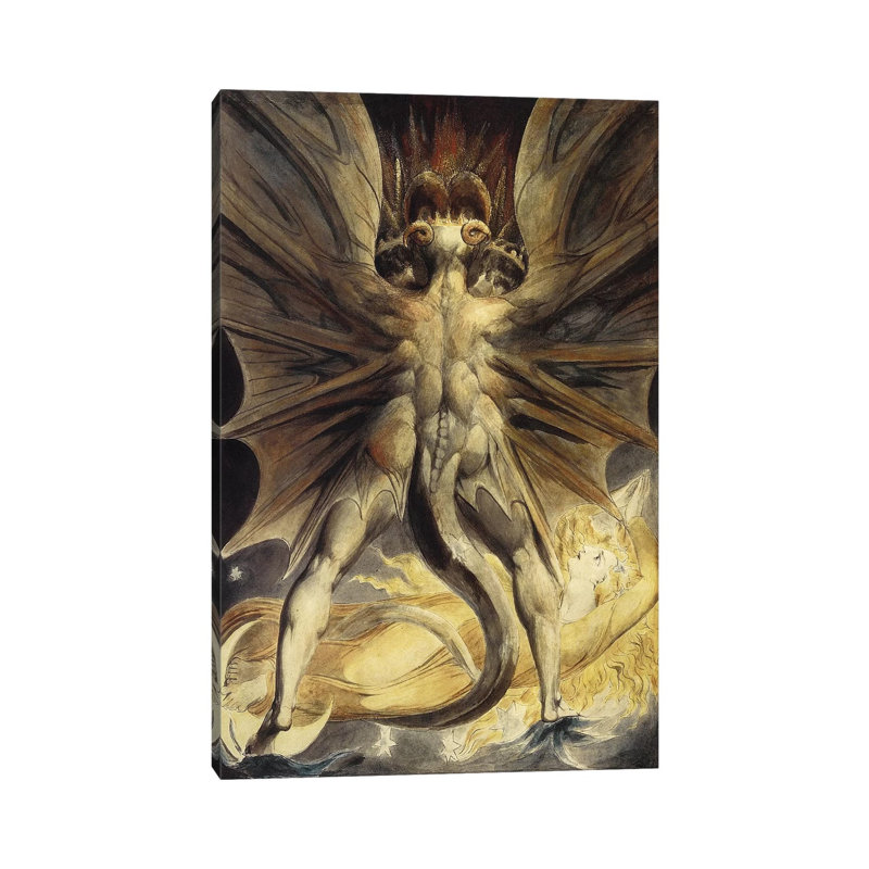 The Great Red Dragon And The Woman Clothed In The Sun, C. 1803-1805 by William Blake - Wrapped Canvas Painting