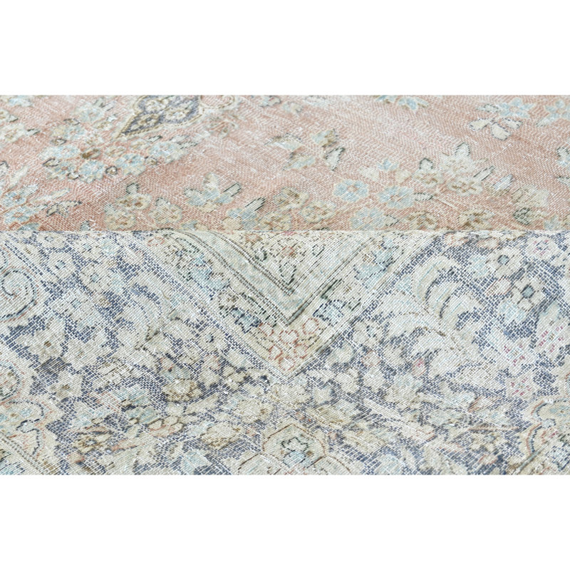One-of-a-Kind Rectangle 7'11" X 11'1" Wool Area Rug Rose And Charcoal