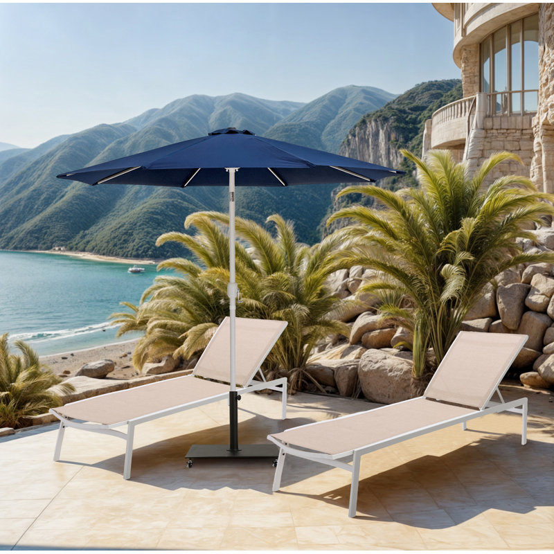 Parasol de patio en tissu / aluminium avec base Chavelle
