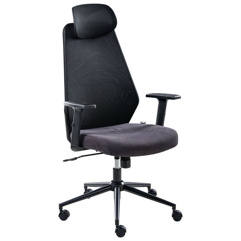 Office Chair with Headrest, Black