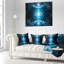 Motif cabalistique bleu clair - coussin abstrait imprimé-30642567-30642571