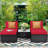 Wicker 2 - Person Patio Conversation Set with Cushions
