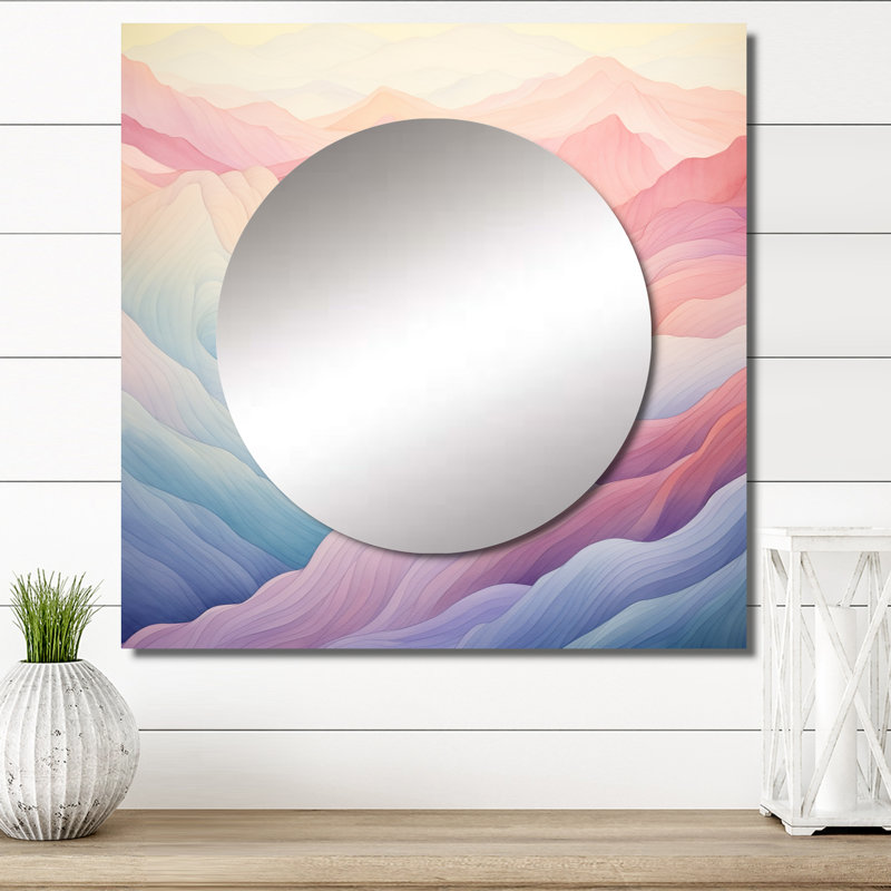 Huldia - Grand miroir carré mural pour montagnes, 36 po x 36 po