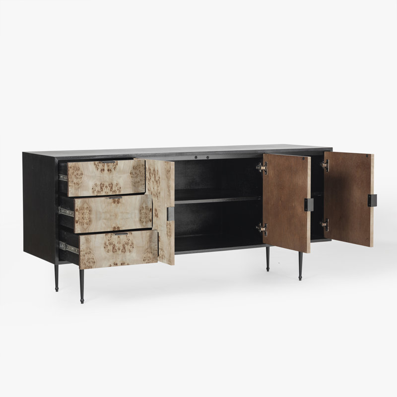 Buffet de 62 po Juney, Brun clair / noir