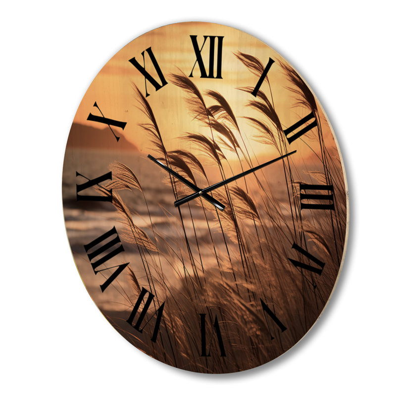 Horloge murale en bois massif Yaelin, Moyenne