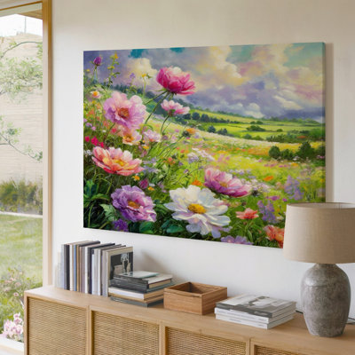 Reproduction d'art mural sur toile rose mauve à fleurs printanières pour le salon, la chambre à coucher, le bureau, le couloir, l'entrée, le mur de la galerie et la décoration moderne