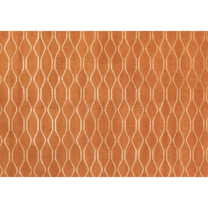 Hand Knotted Area Rug in Chili, Rectangle 6' x 9'