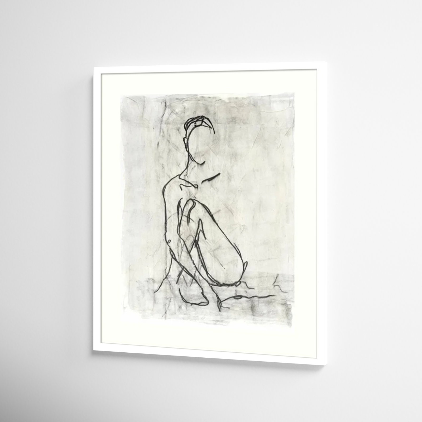 Embellished Nude Contour II Print, 25" H x 21" W, White Framed Paper