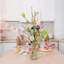 Décoration de Pâques, œuf avec lumières DEL pour la décoration intérieure. Décoration de table fleurs artificielles avec lumières à piles (œuf)