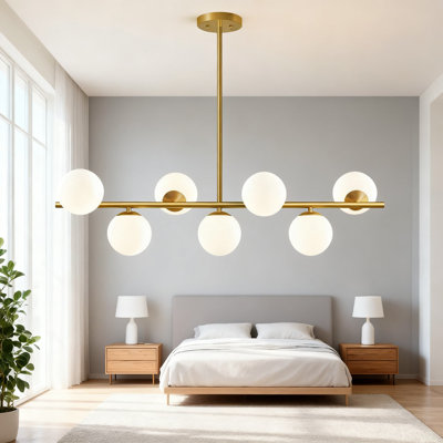 Luminaire suspendu moderne moderne à hauteur réglable de style lustre avec lumières à globes bulles pour la salle à manger