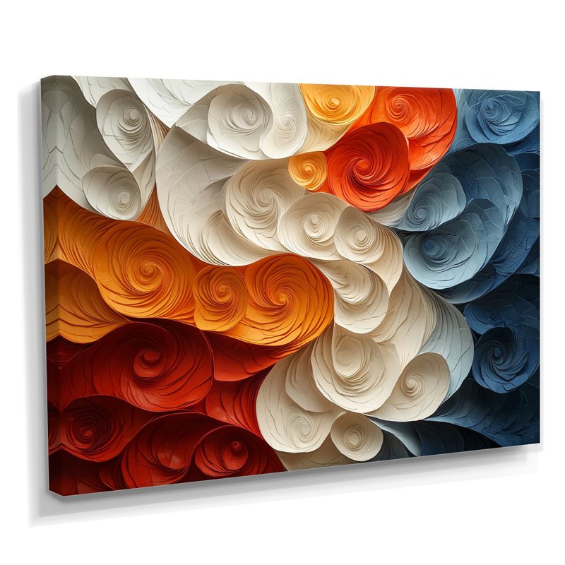 Mauer Fragmented Reality of Biomorphism Spiral II - Biomorphism Large, art mural, H 30 po x l 40 po, Toile tendue sur cadre