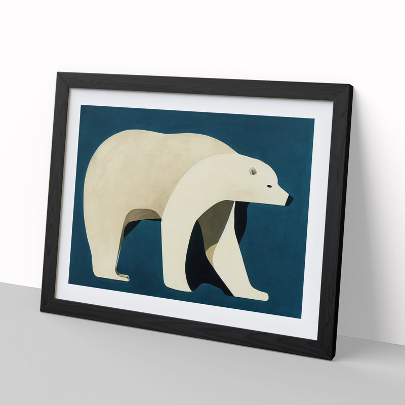 XH1022-7290X Radiant Polar Bear Abstract - Single Picture Frame Print, 34cm H x 46cm W x 2cm D, Black Framed