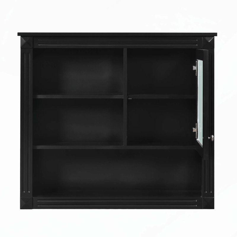 Armoire de salle de bain murale polyvalente avec tablettes réglables et design élégant, Noir