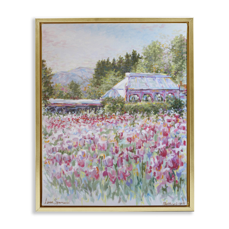«Fields of Splendor Impressionism Floater», art mural par Linda Sperruche, H 21 po x l 17 po, Doré