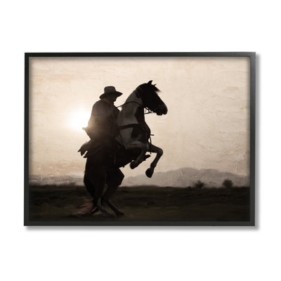 Cowboy et cheval sur toile par Kim Allen