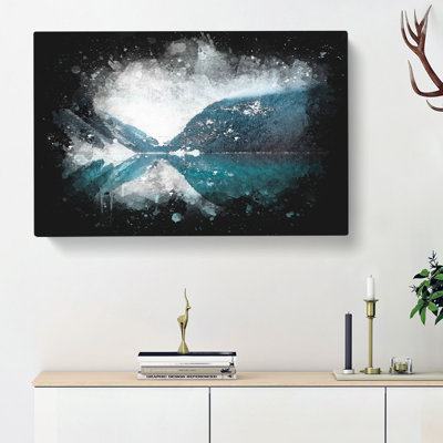 Mountain Range Reflection - Wrapped Canvas Painting