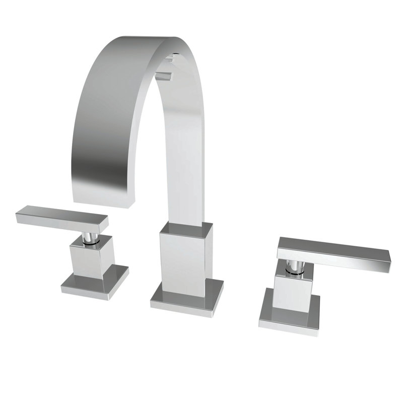 Secant Widespread Bathroom Faucet with Drain Assembly, Polished Chrome
