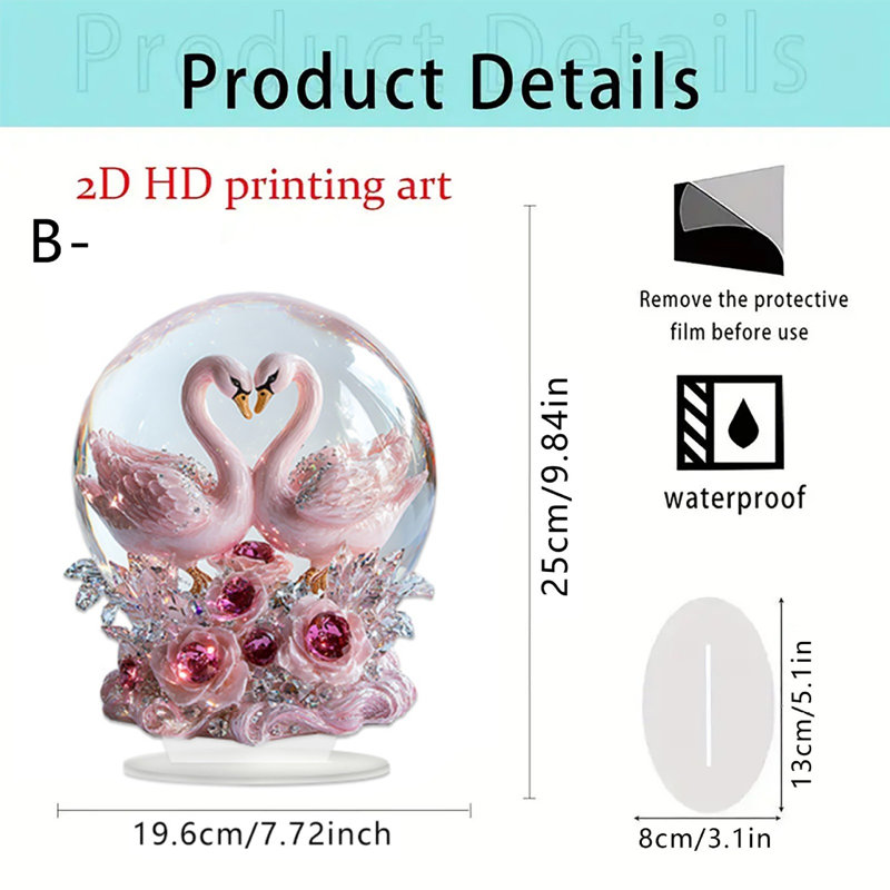 Décoration de table romantique en cristal pour la Saint-Valentin, A,B,C,D