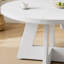 Table de salle à manger ronde de 119 cm (47 pouces) pour 4 à 6 personnes, de style campagnard, idéale pour la cuisine ou la salle à manger.-589351396