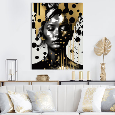 «Gold Transcendant Femelle Portrait II», reproduction d'art moderne femme