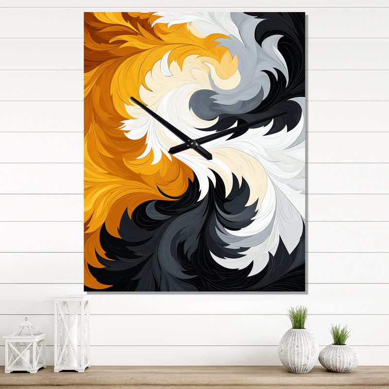 Horloge murale liquide sur fond abstrait, H 32 po x l 24 po x P 1 po