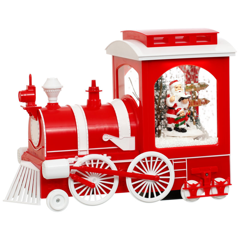 Snowing Train With Santa -  12 X 6  Inches